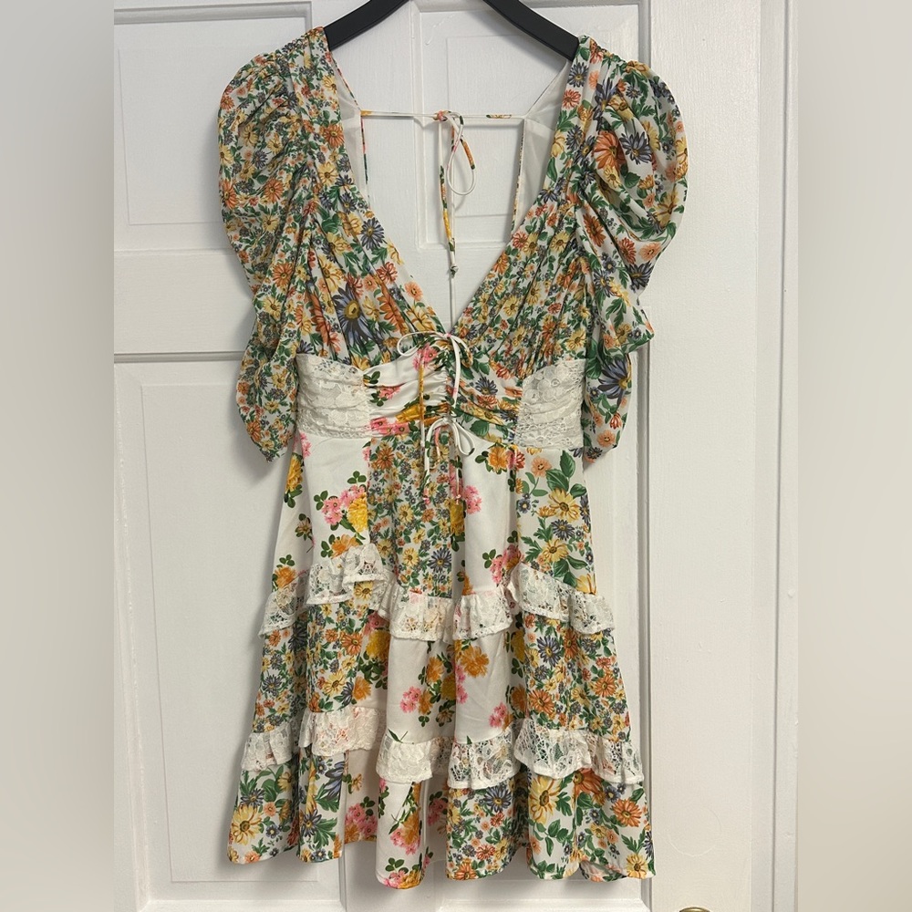 For Love and Lemons Tosalyn Puff Sleeve Dress